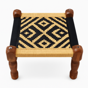 Handwoven Wooden Charpai Stool