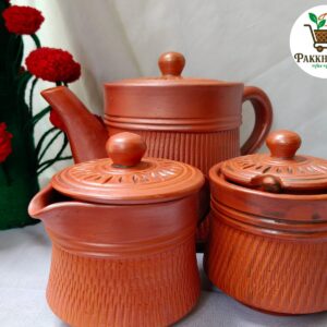 মাটির তৈরি হ্যান্ডক্র্যাফটেড টি সেট