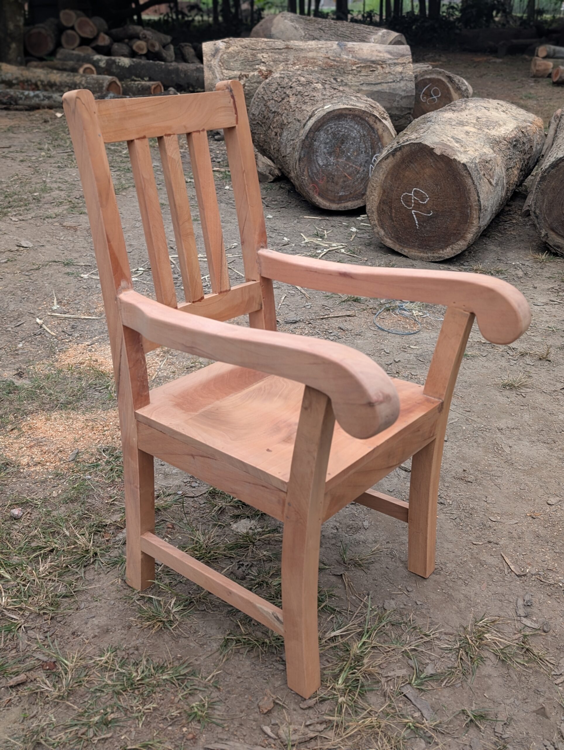Solid Wooden Arm Chair – Natural Elegance & Comfort - Image 4