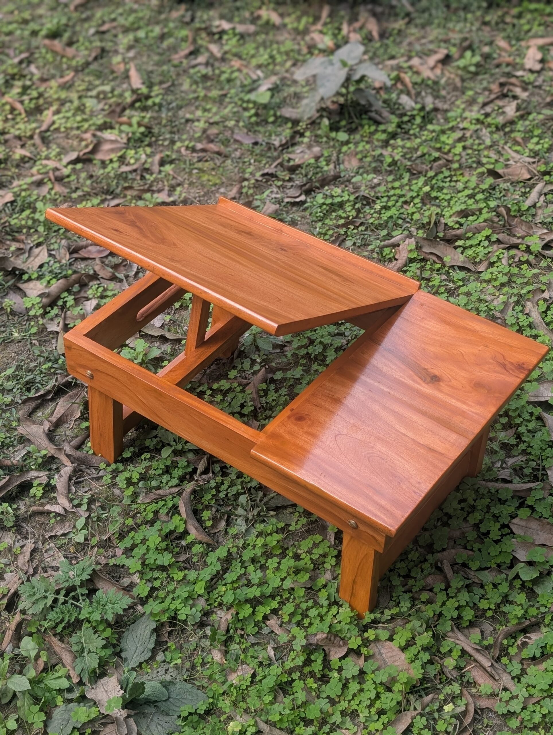 2-Part Wooden Bed Table (Multi-Purpose)