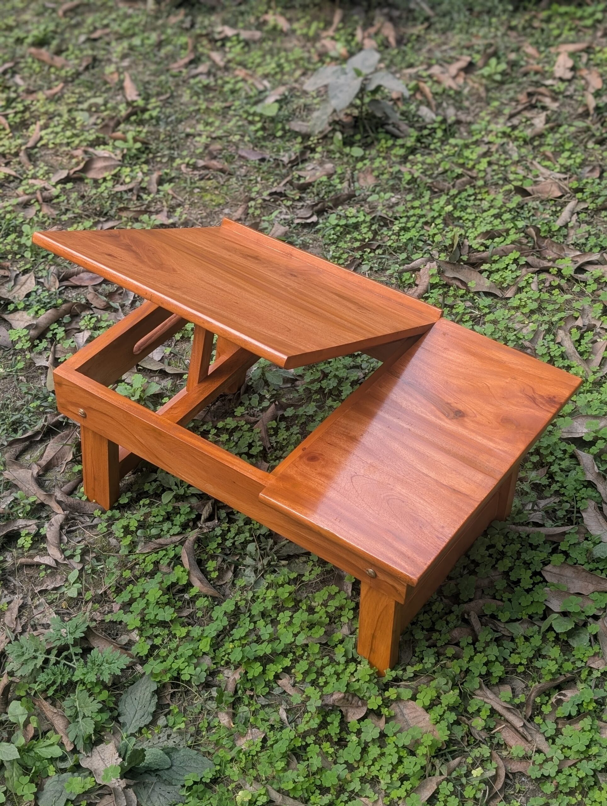 2-Part Wooden Bed Table (Multi-Purpose) - Image 3
