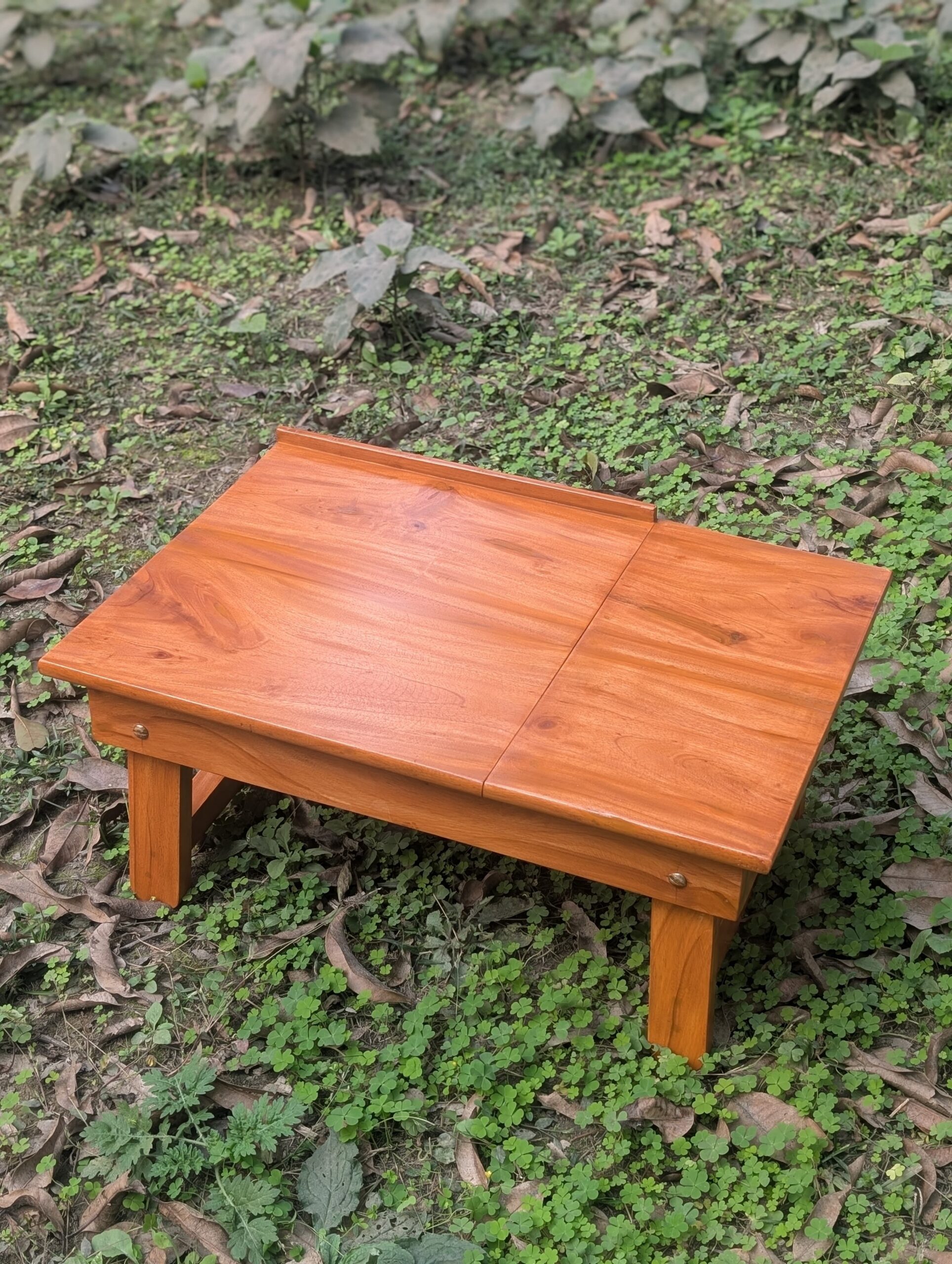2-Part Wooden Bed Table (Multi-Purpose) - Image 2
