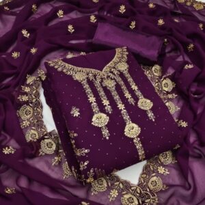 Embroidary Georjet Three Piece